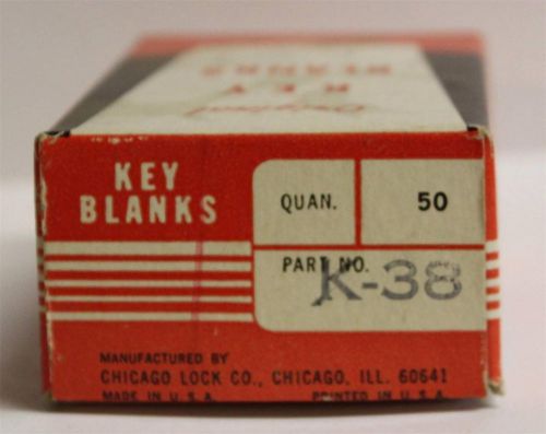 Chicago Lock Co. K-38 Key Blanks-50 Keys