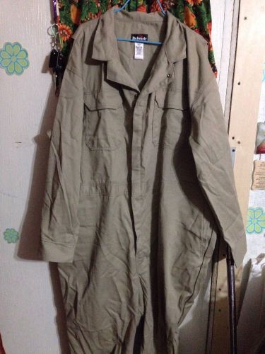 Pre-owned Bulwark Flame Resistant Khaki Coverall Men Size 54