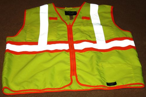 WALLS CLASS 2 FULL SAFETY VEST, HIGH VISIBILITY YELLOW / ORANGE STRIPED  SZ 2X