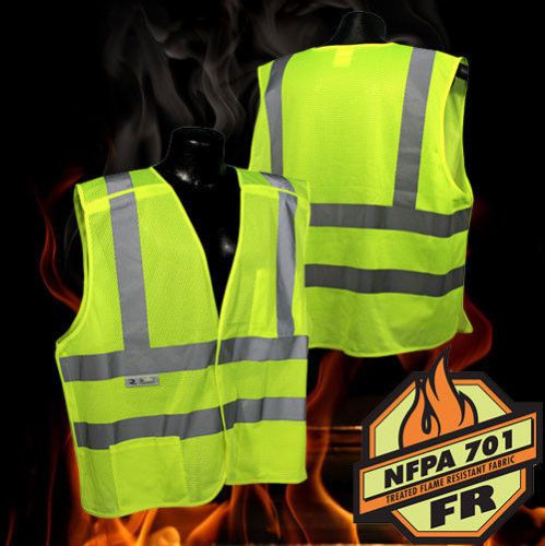 Sv45-2 class 2 fire retardant mesh breakaway safety vest high visibility size xl for sale