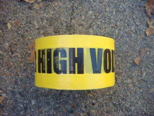 Two (2) Rolls Yellow HIGH VOLTAGE Plastic Barrier Tape