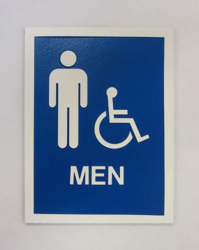 Ada sandblasted sign, men&#039;s accessible restroom 8&#034; x 6&#034; x 1/8&#034; for sale