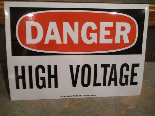 Ideal Danger High Voltage Sticker Safety Sign 7&#039;&#039; X 10&#039;&#039; Polyester 44-863 Mancav