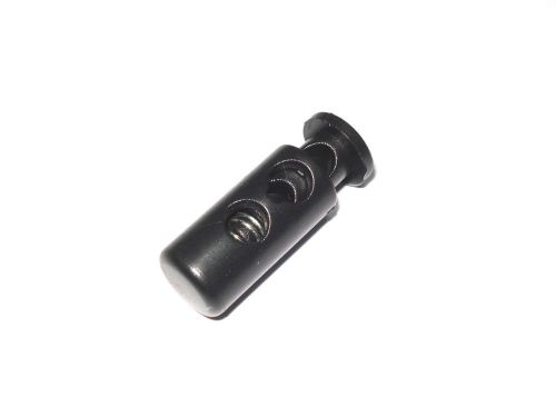 S015 blacks 2 pcs 1&#034; (25mm) height two-holes cordlock plastic toggle 1310b for sale