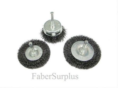 3pc wire wheel brush set  1/4&#034; shank new for sale