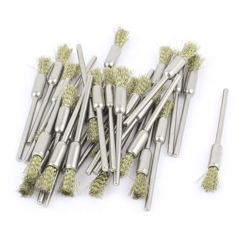 30 pieces 2/32&#034; shank gold tone wire pen brush polishing buffing polisher tool for sale