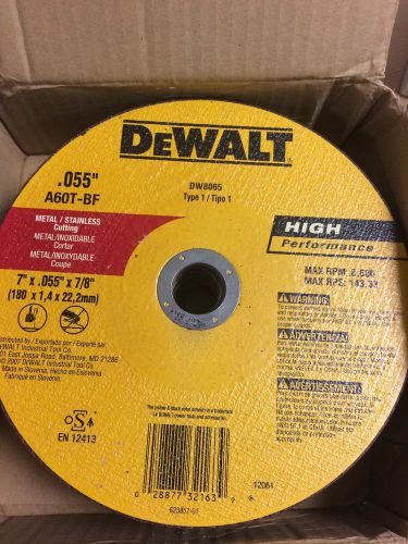 Dewalt 7&#034; X.055&#034;X7/8 Metal Cutting Wheel Dewalt X25 Pieces In Box