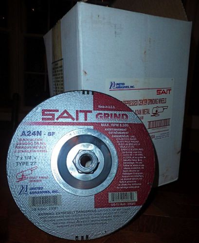 10 sait metal grind cutting wheel disk w hub, 7&#034;x1/4&#034;x 5/8&#034;-11 20085/20081, nib for sale