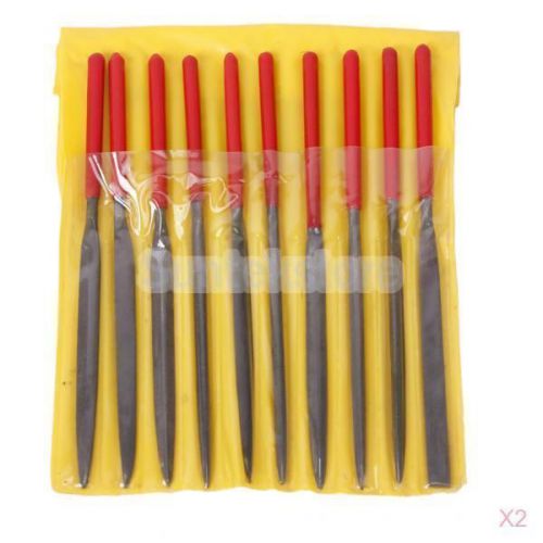 20Pc 160mm Steel Flat Oval Triangle Grinding Coining Needle File Set Craft Tool