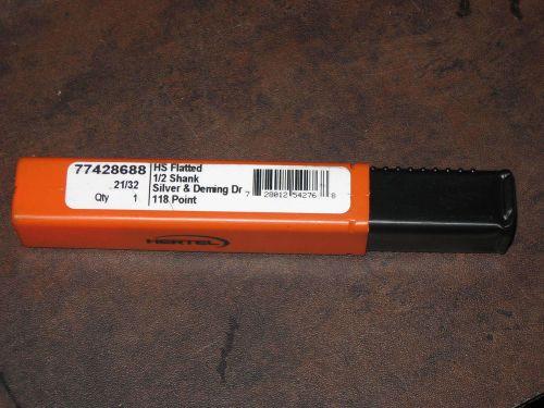 New 21/32&#034; hss silver &amp; deming drill bit 1/2 shank hertel usa 77428688 for sale