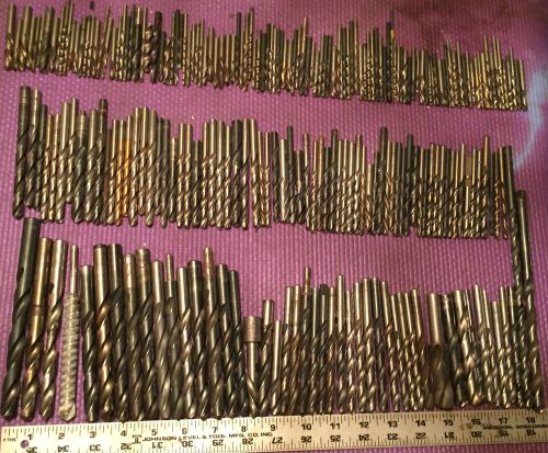 MACHINIST LATHE TOOLS NICE LARGE LOT OF 238 DRILL BITS LARGE TO SMALL SIZES