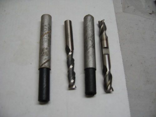 2 Weldon end mill cutters 3/8 inch 2 flute and 3 flute made in USA