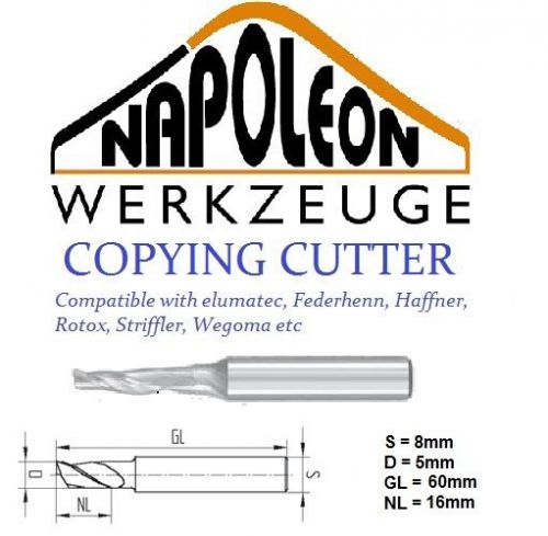 Napoleon 8mm copying cutter parallel shank Anton, Rapid,Rotox, Striffler, Wegoma