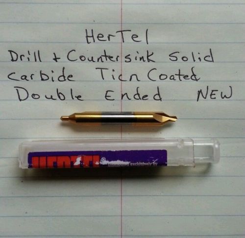 HERTEL Carbide Double Ended TICN Coated Center Drill #3 90Deg