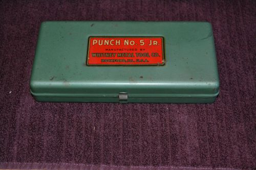 Vintage WHITNEY METAL TOOL CO  PUNCH NO 5 JR in case with different size punches