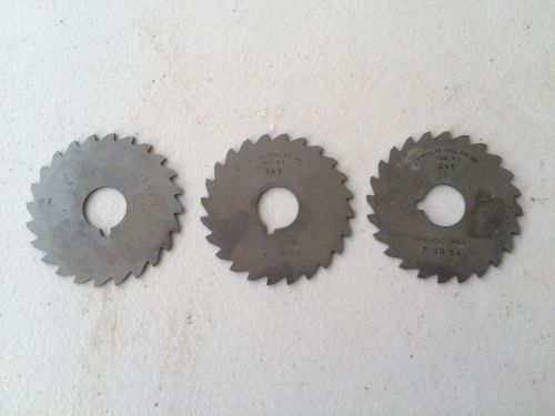 LOT OF (3) 2&#034; SOLID CARBIDE SLOTTING SAW BLADES - .045 x 5/8&#034; HOLE