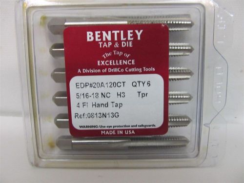 Bentley tap &amp; die 20a120ct, 5/16&#034;-18, nc, hss taper hand tap - 6 each for sale