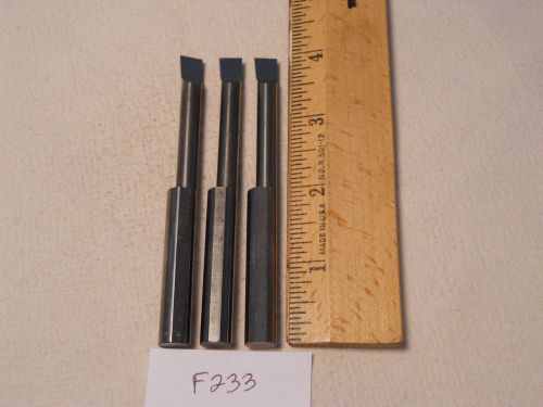 3 USED SOLID CARBIDE BORING BARS. 3/8&#034; SHANK. MICRO 100 STYLE. B-320 (F233}