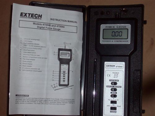 Free Shipping EXTECH 475044 Push Pull Digital Force Gage, 44 Lbs. EXCELLENT