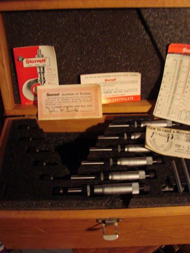 Starrett # 436 micrometer set 0-6 inch set with standards in org case very nice