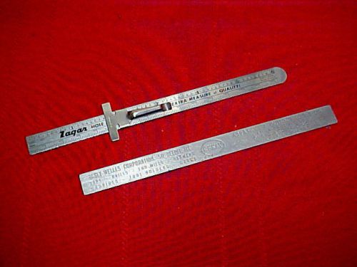 2 vintage metalworking stainless steel 6&#034; rules  1st one has a pocket clip for sale