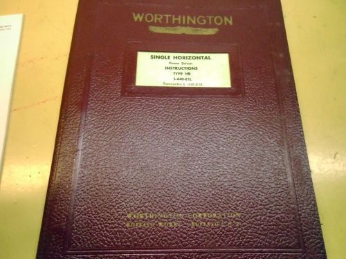 WORTHINGTON FEATHER VALVE COMPRESSORS TYPE HB INSTRUCTIONS #1606