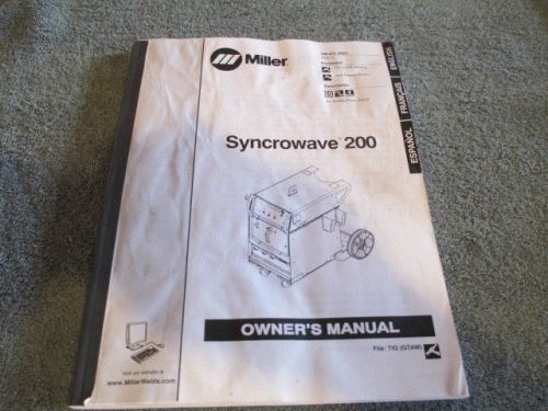 Miller Synchrowave 200 Tig Welder Factory Owners Manual (last one)
