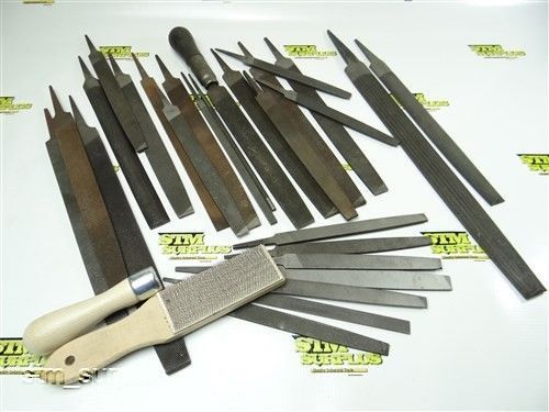 Nice lot of 27 hand files w/ wood handle &amp; brush bastard nicholson for sale