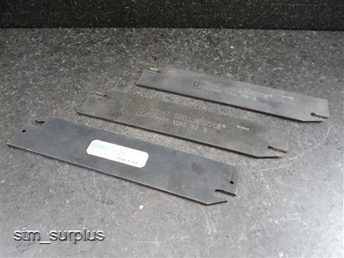 Lot of 3 valenite v-cut &amp; val-groove indexable cut off blades for sale