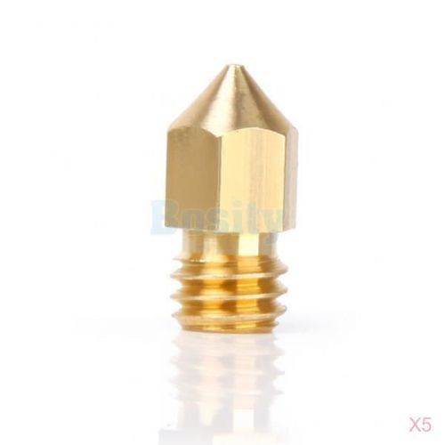 5pcs 0.5mm Copper Extruder Nozzle Print Head for 1.75mm Makerbot MK8 3D Printer