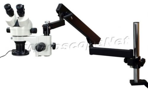 3.5x-90x trinocular articulating arm+post boom microscope+144 led ring light for sale