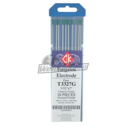 CK T3327G Pure Tungsten Electrode 3/32&#034; X 7&#034; Pkg = 10