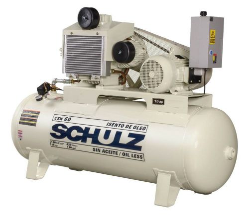 SCHULZ AIR COMPRESSOR - 15HP 120 GALLON TANK - OIL FREE