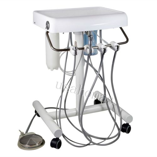 Portable Dental Mobile Delivery cart unit w/ Fiber Optic Handpiece Tubing/Hose