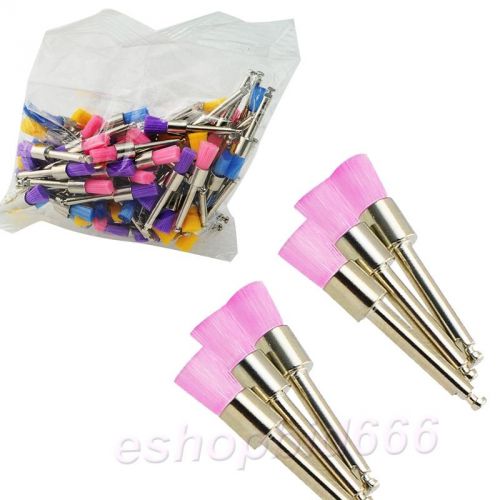 2015 New 100pcs Dental Color Nylon latch flat Polishing Polisher Prophy Brushes