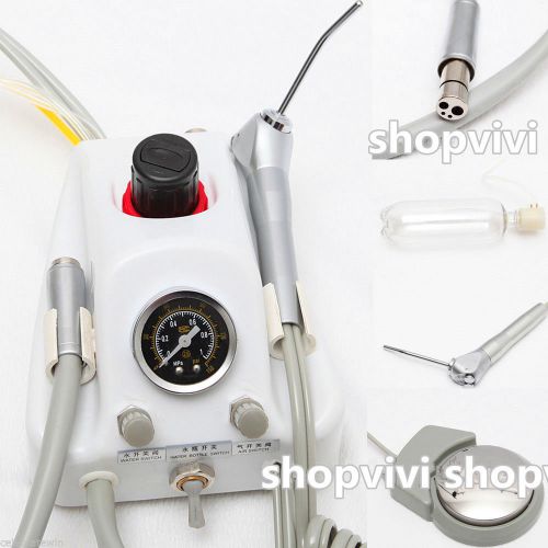 Portable turbine unit works w/air compressor 4-h syringe +foot pedal dental lab for sale