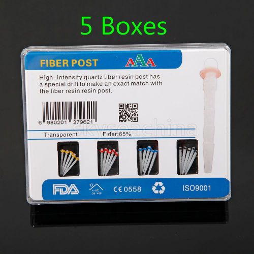 5kit aaa dentist dental high-intensity quartz straight pile fiber resin post for sale