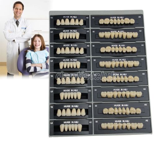 FDA CE Proved1 Box Dental Synthetic Resin False Tooth Denture 28pcs/set T6 A2