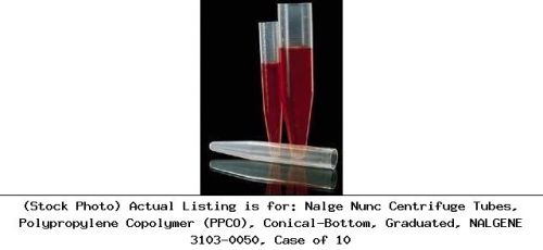 Nalge Nunc Centrifuge Tubes, Polypropylene Copolymer (PPCO), Conical-: 3103-0050