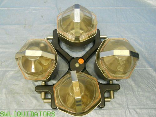 This is BECKMAN CENTRIFUGE ROTOR 7-94 w x 4 swing buckets &amp; lids (5)