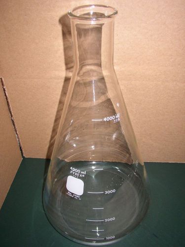 4000 ml (4l) erlenmeyer flask, 5 nalgene 1000 ml (1l) cylinders, 12&#034; watch glass for sale