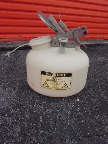 Justrite 2 gallon non metallic safety disposal can # 12572 for sale