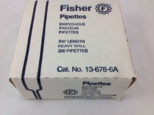 Pasture Pipettes 5 3/4 Length Heavy Wall 200 Count Fisher Brand Lab Glass