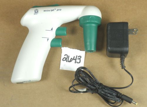 BrandTech Accu-Jet Pro 26332 Green Pipette Controller Pipettor w/ Charger *Parts