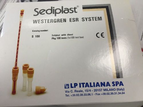 Sediplast Westergren ESR System w/ Diluent S100 - 100 Pack - NEW