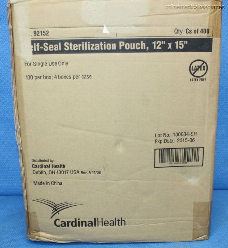 CARDINAL HEALTH Self-Seal Sterilization Pouch 12&#034; x 15&#034; Case of (400) 92152