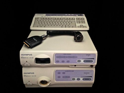 Olympus System CV-180 CLV-180 GIF-H180 Gastroscope w/ Pigtail and Keyboard