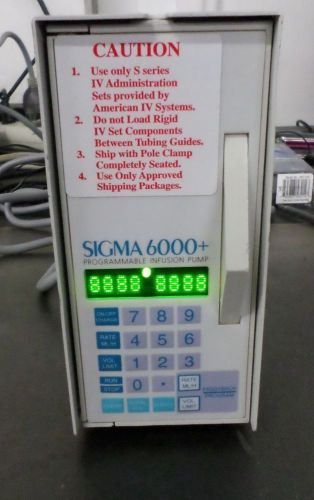 Sigma 6000+ plus iv infusion pump t2 d2 for sale