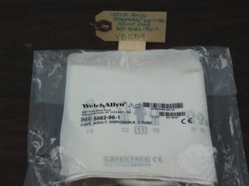 Welch Allyn Disposable BP Cuff Single Tube Adult Med Ref: 5082-96-1
