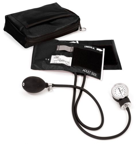 Premium aneroid sphygmomanometer with carry case in black for sale